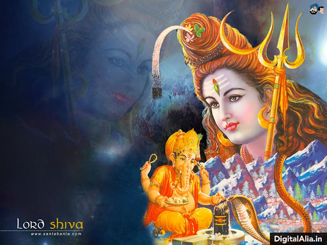 lord shiva with ganesha